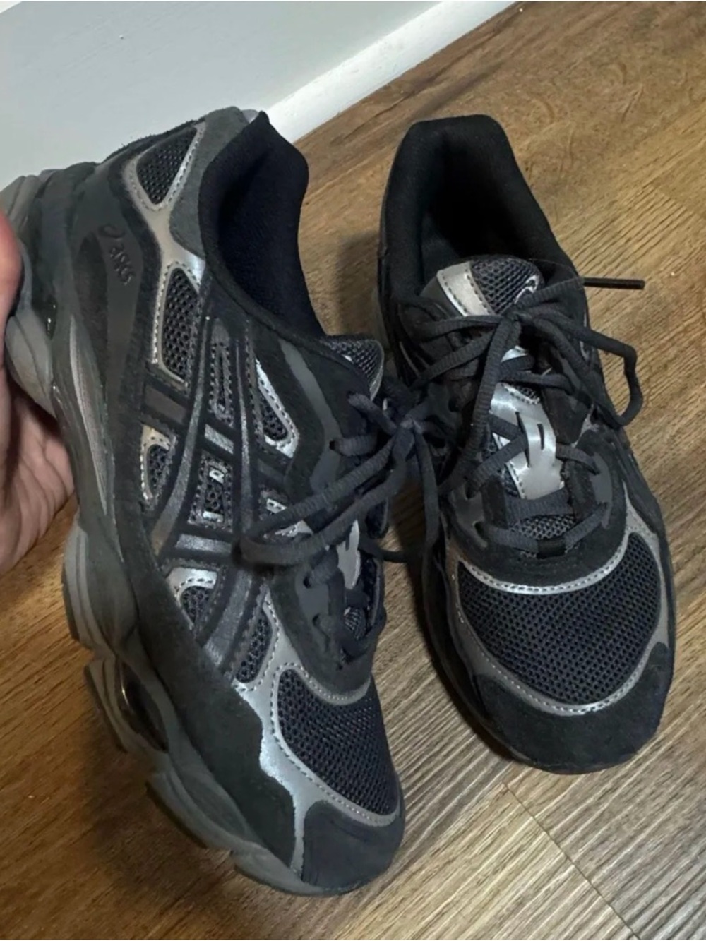 Asics Black and Gray GEL NYC Running Shoes